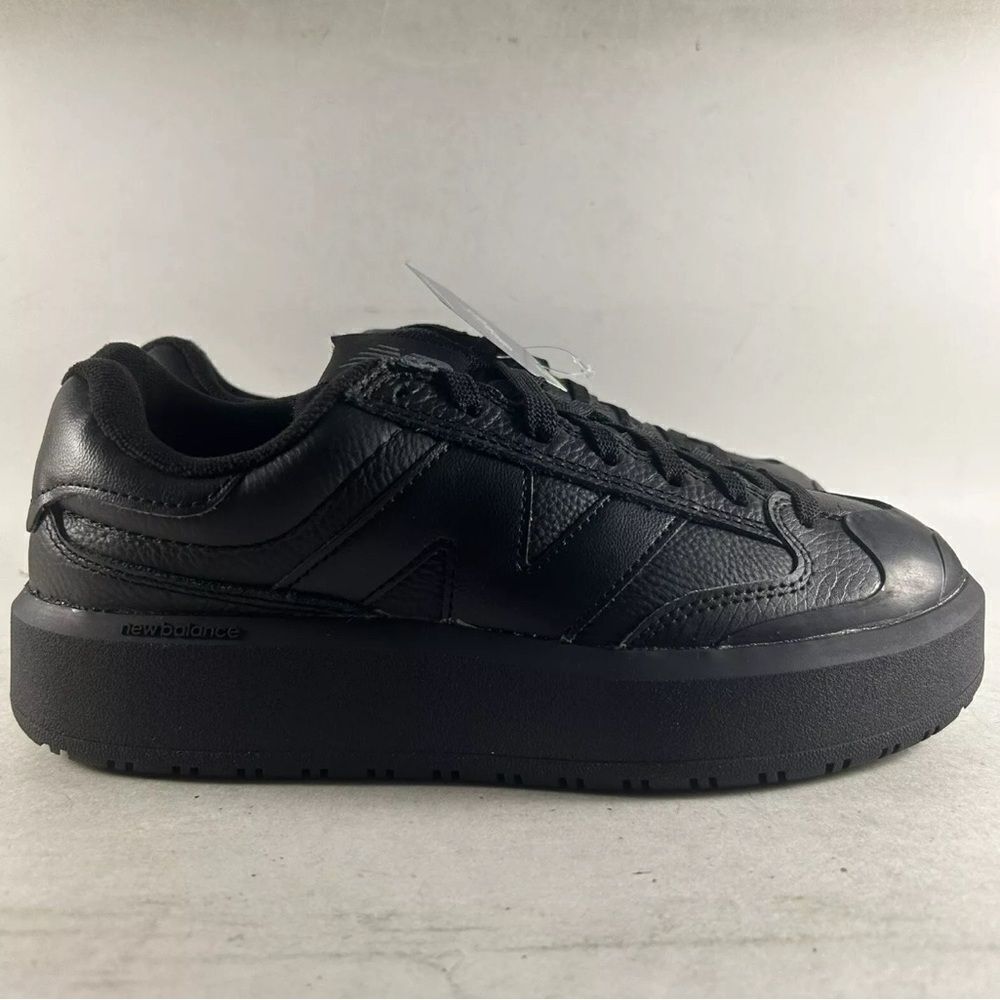 New Balance Black Leather Platform Sneakers